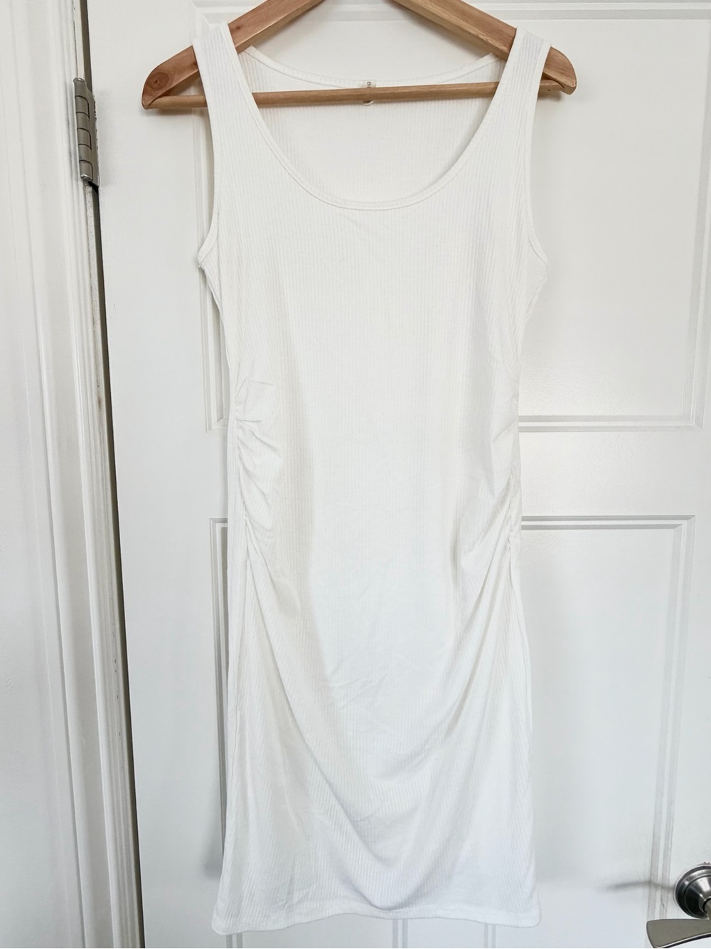 Pinkblush Ivory/White Ribbed Fitted Maternity Dress